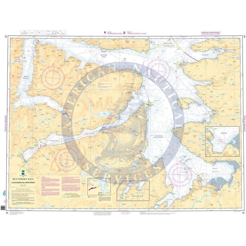NHS Chart 96: Altafjorden og Langfjorden