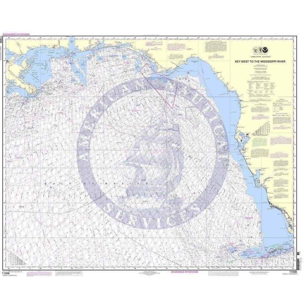 NOAA Nautical Chart 11006: Gulf Coast - Key West to Mississippi River