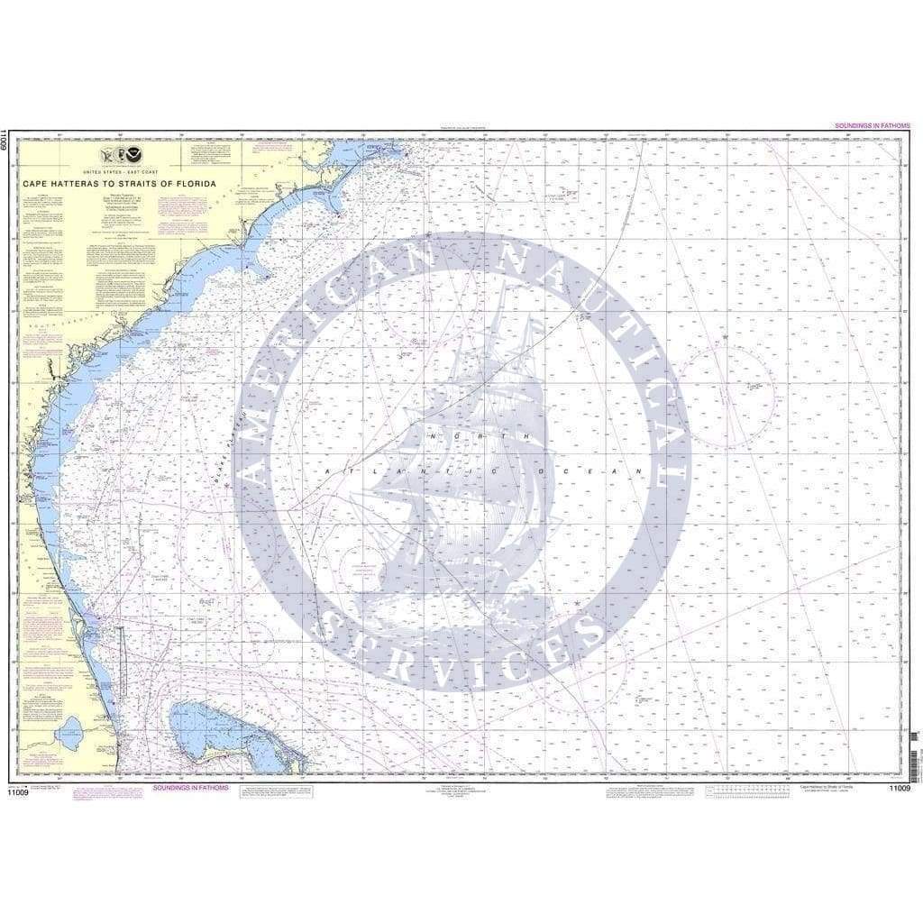 NOAA Nautical Chart 11009: Cape Hatteras to Straits of Florida