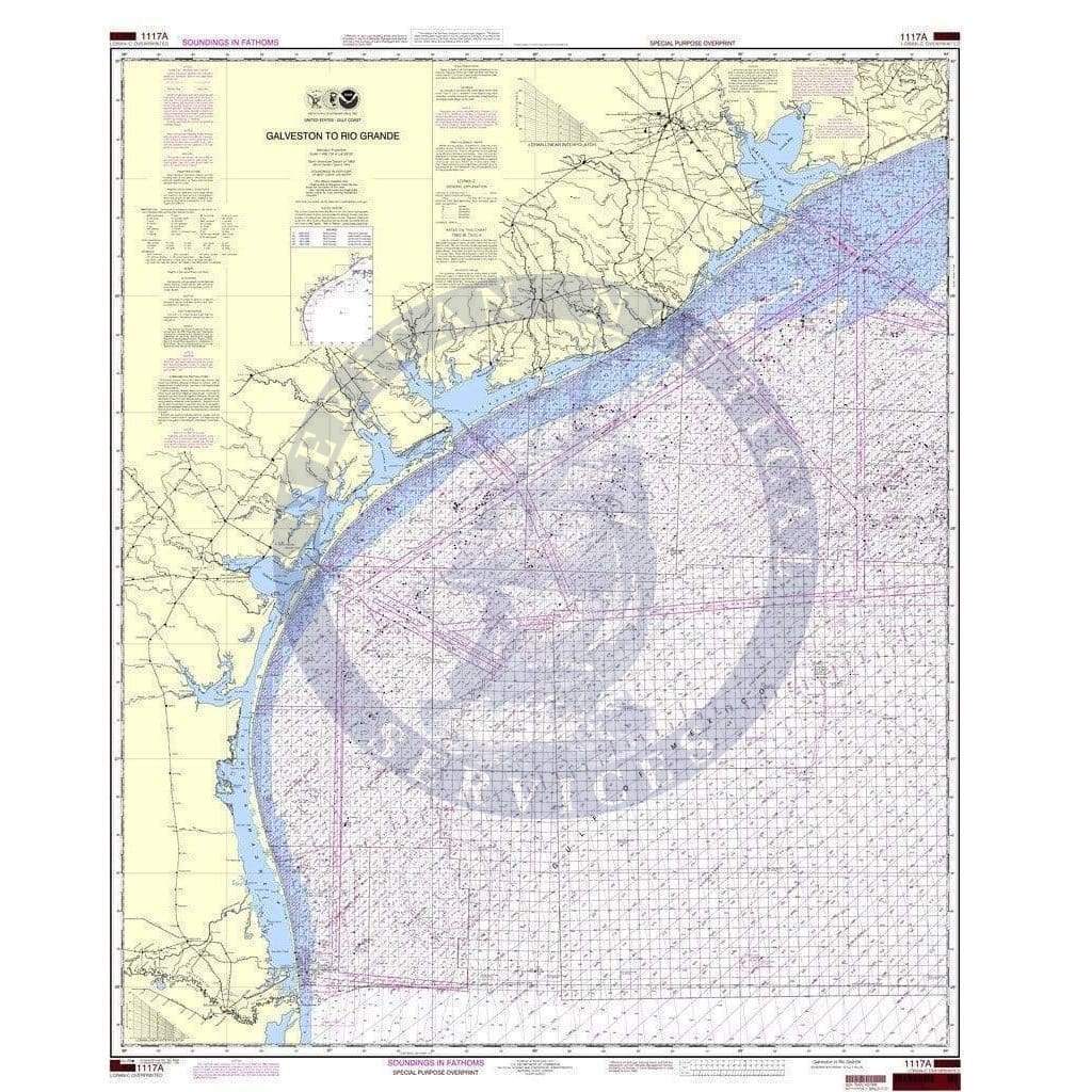 NOAA Nautical Chart 1117A: Galveston to Rio Grande (Oil and Gas Leasing Areas)