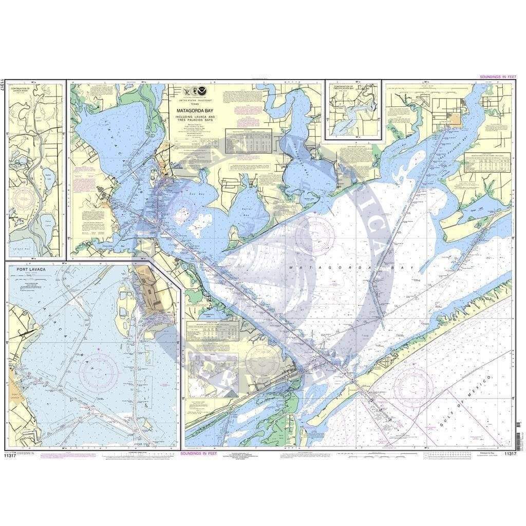 NOAA Nautical Chart 11317: Matagorda Bay including Lavaca and Tres Palacios Bays; Port Lavaca; Continuation of Lavaca River; Continuation of Tres Palacios Bay