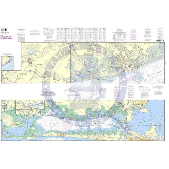 NOAA Nautical Chart 11322: Intracoastal Waterway Galveston Bay to Cedar Lakes