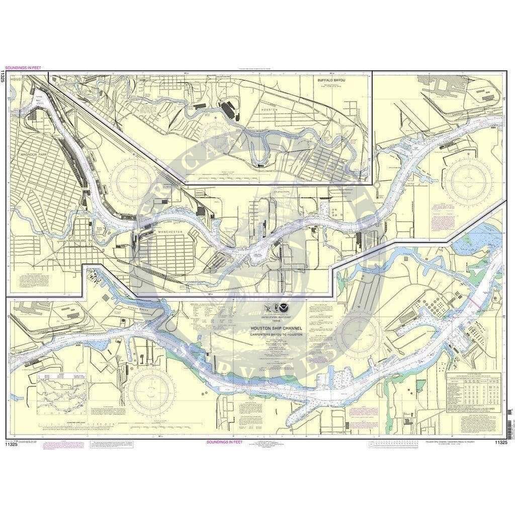 NOAA Nautical Chart 11325: Houston Ship Channel Carpenters Bayou to Houston