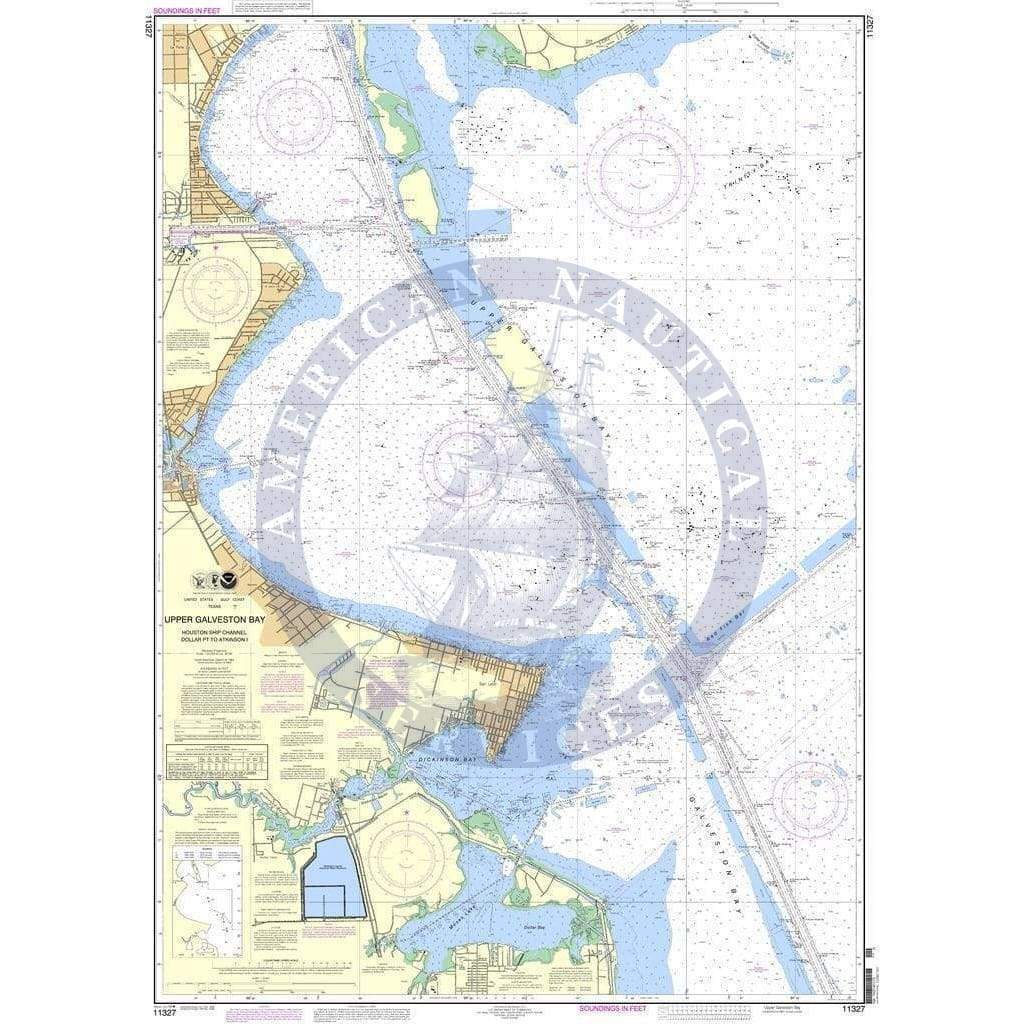 NOAA Nautical Chart 11327: Upper Galveston Bay-Houston Ship Channel-Dollar Pt. to Atkinson