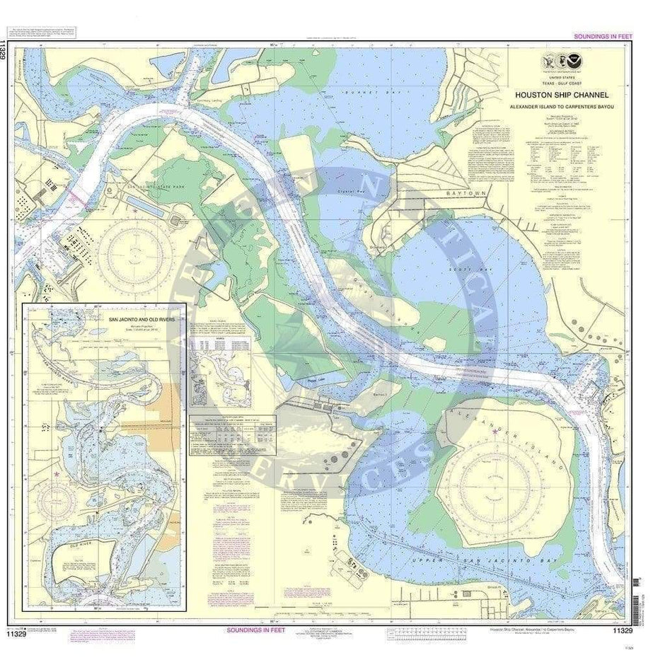 Channel View Chart NOAA Nautical Chart 11329: Houston Ship Channel - Amnautical