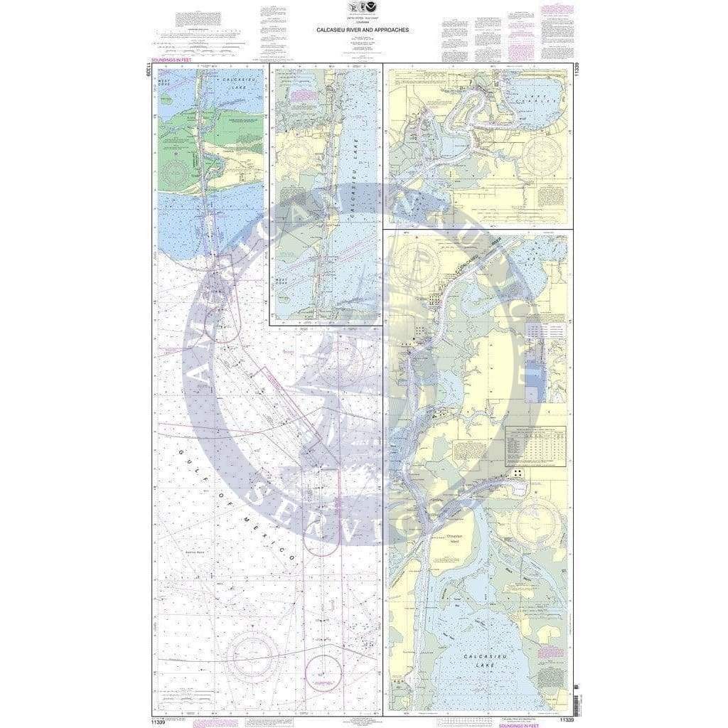 NOAA Nautical Chart 11339: Calcasieu River and Approaches