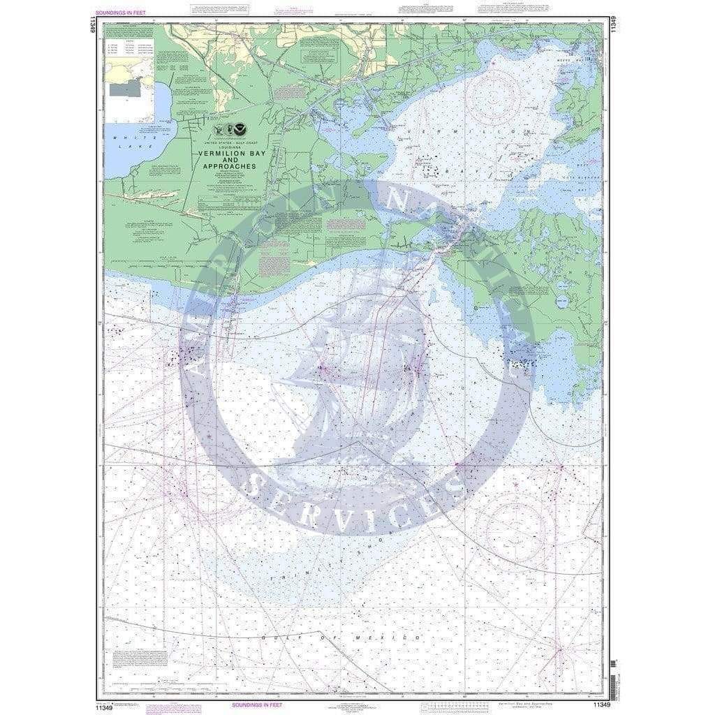 NOAA Nautical Chart 11349: Vermilion Bay and approaches
