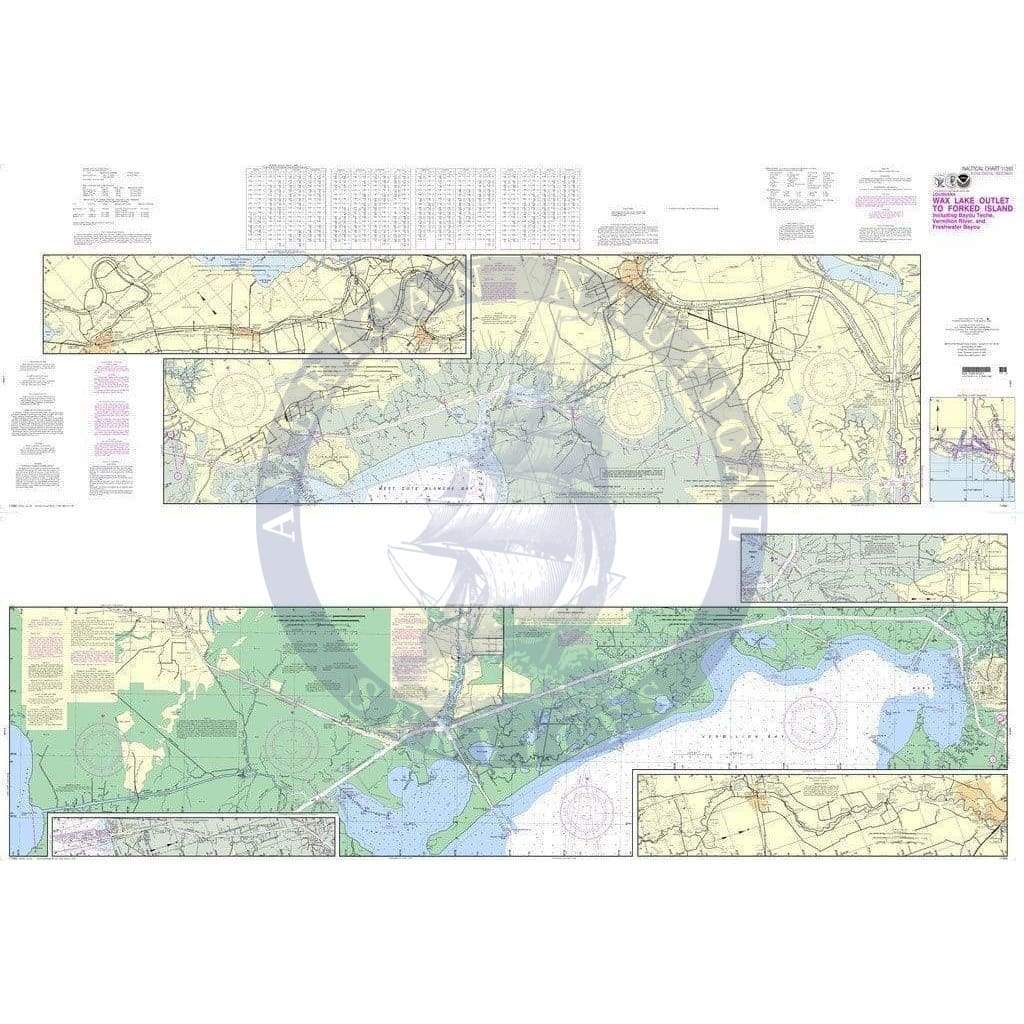 NOAA Nautical Chart 11350: Intracoastal Waterway Wax Lake Outlet to Forked Island including Bayou Teche, Vermilion River, and Freshwater Bayou