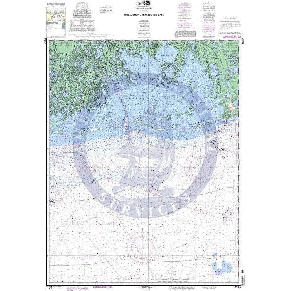 NOAA Nautical Chart 11357: Timbalier and Terrebonne Bays