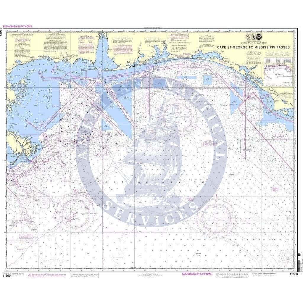 NOAA Nautical Chart 11360: Cape St. George to Mississippi Passes