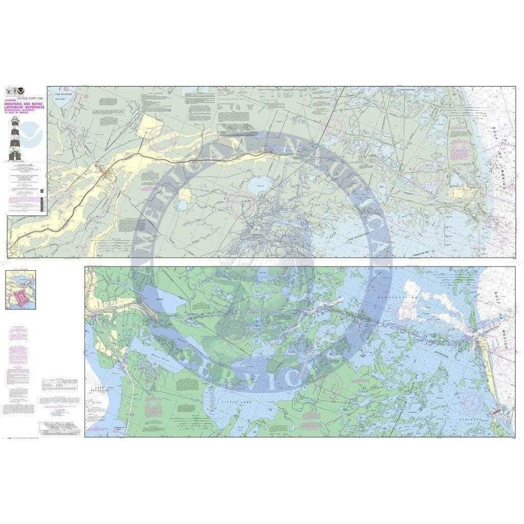 NOAA Nautical Chart 11365: Barataria and Bayou Lafourche Waterways Intracoastal Waterway to Gulf of Mexico