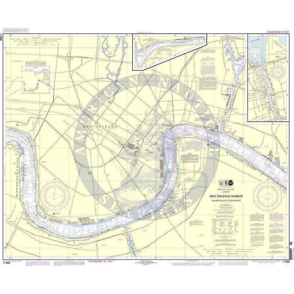 NOAA Nautical Chart 11368: New Orleans Harbor Chalmette Slip to Southport