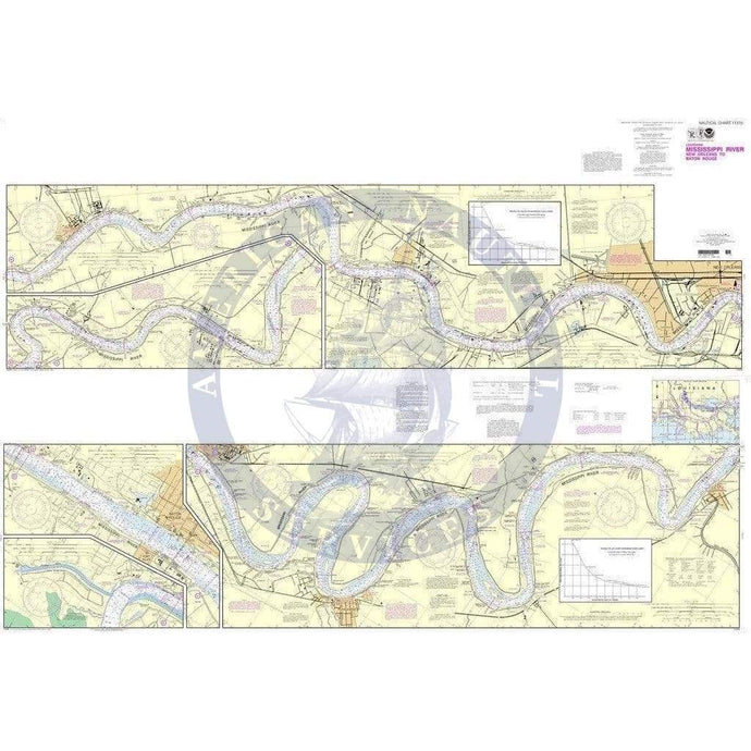 NOAA Nautical Chart 11370: Mississippi River-New Orleans to Baton Rouge