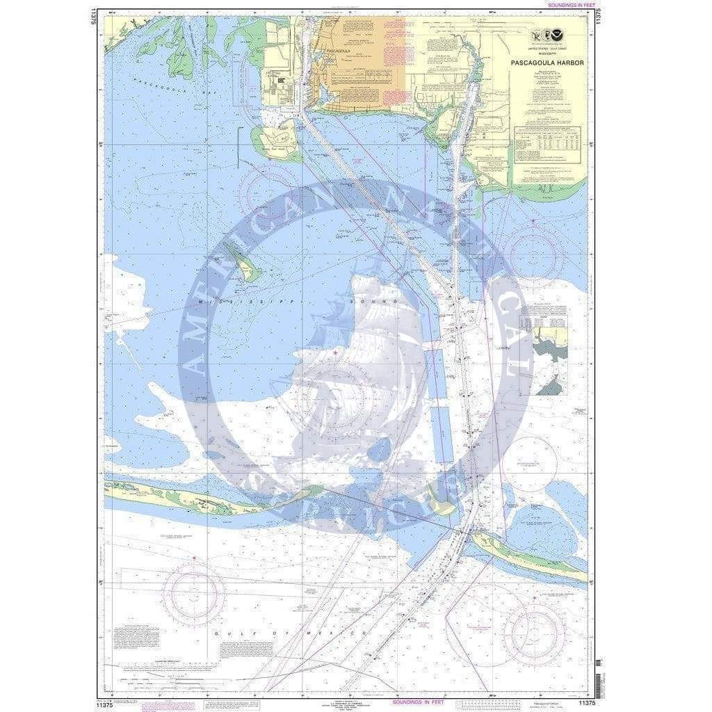NOAA Nautical Chart 11375: Pascagoula Harbor