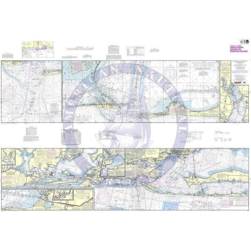 NOAA Nautical Chart 11378: Intracoastal Waterway Santa Rosa Sound to Dauphin Island
