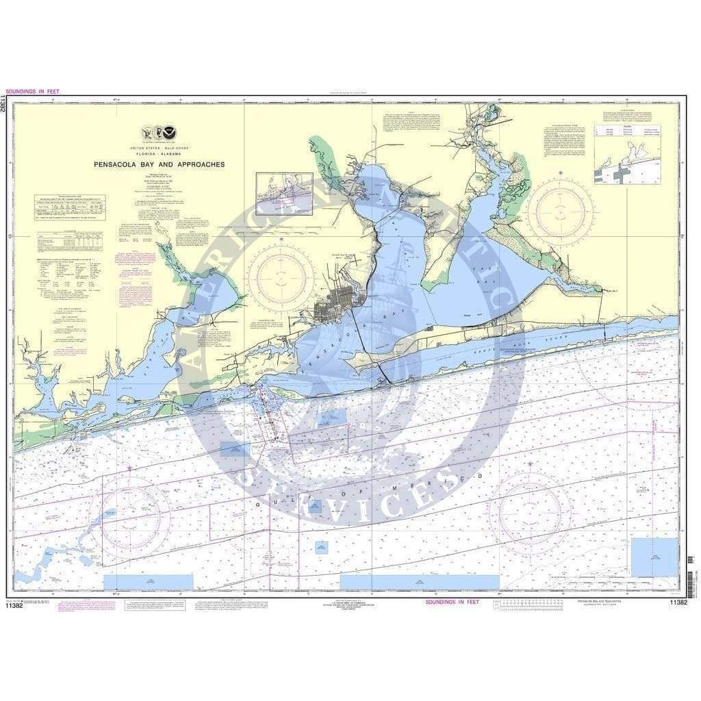 NOAA Nautical Chart 11382: Pensacola Bay and approaches