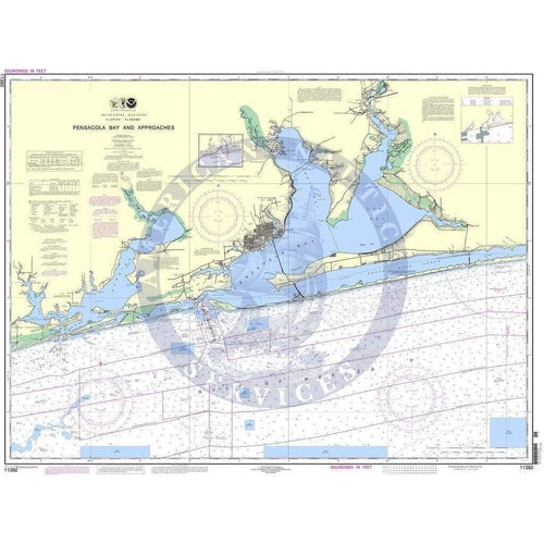 NOAA Chart 11382 Pensacola Bay and Approaches Amnautical