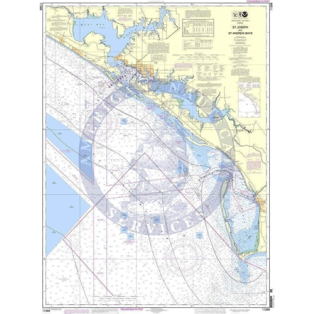 NOAA Nautical Chart 11389: St Joseph and St Andrew Bays