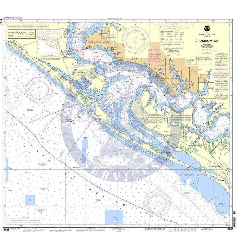 NOAA Nautical Chart 11391: St. Andrew Bay