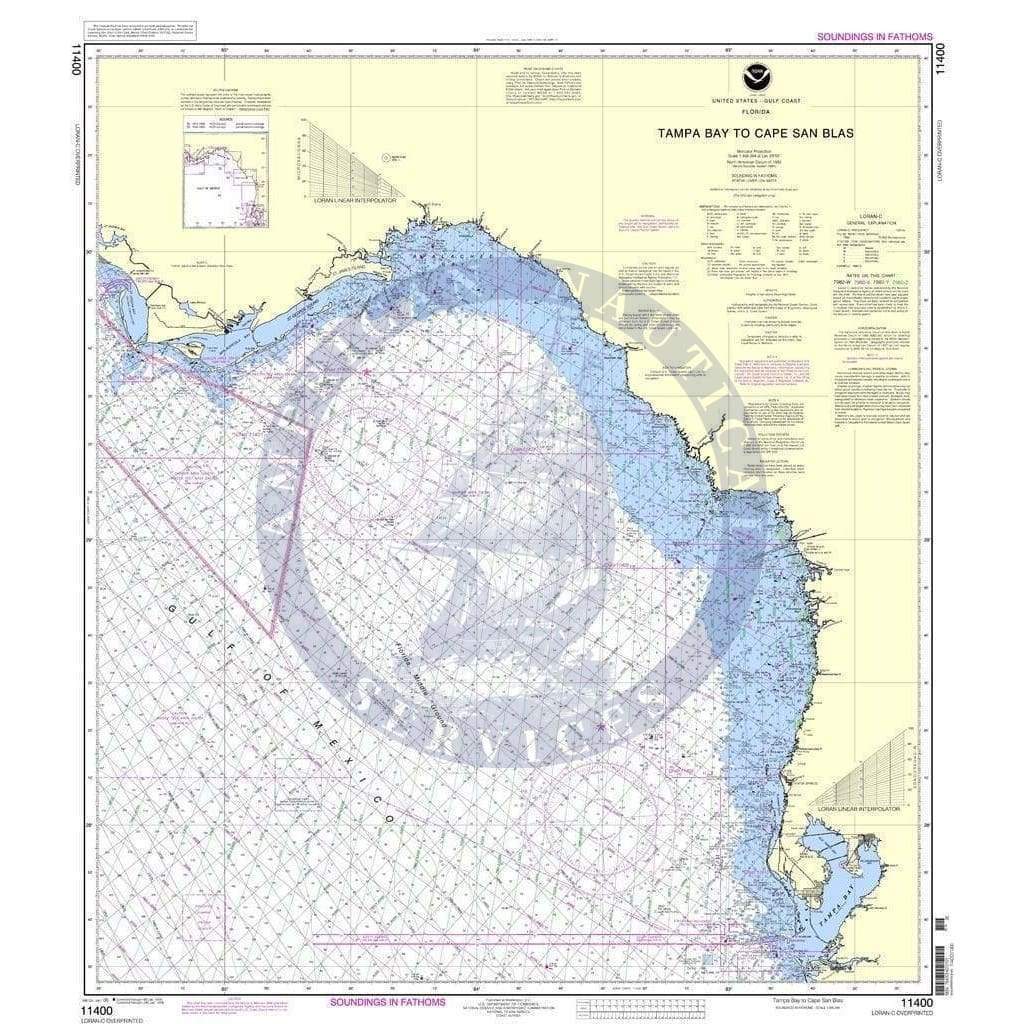 NOAA Nautical Chart 11400: Tampa Bay to Cape San Blas