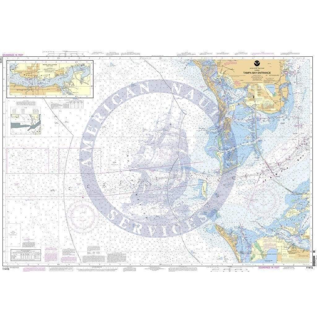 NOAA Nautical Chart 11415: Tampa Bay Entrance; Manatee River Extension
