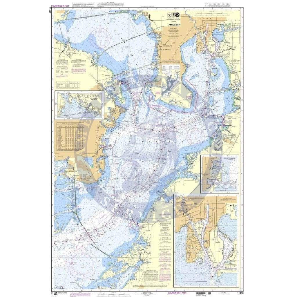 NOAA Nautical Chart 11416: Tampa Bay;Safety Harbor;St. Petersburg;Tampa