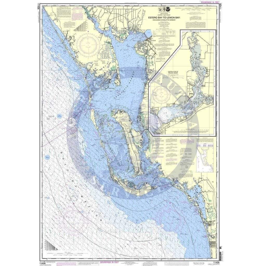 NOAA Chart 11426 Estero to Lemon Bay Amnautical