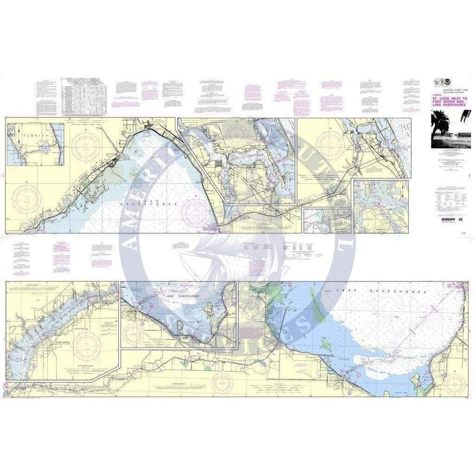 NOAA Chart 11428 Okeechobee WaterwaySt. Lucie Inlet Amnautical