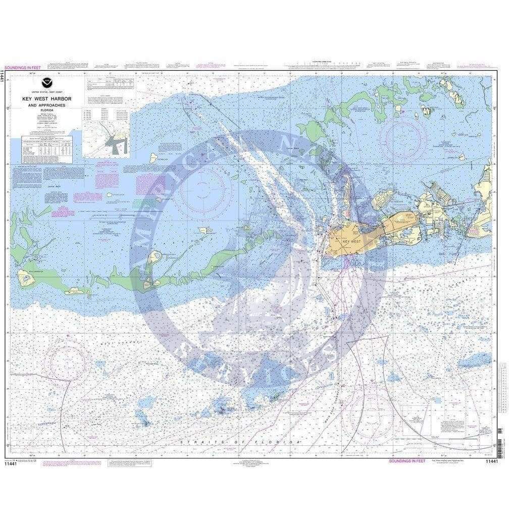 NOAA Nautical Chart 11441: Key West Harbor and Approaches