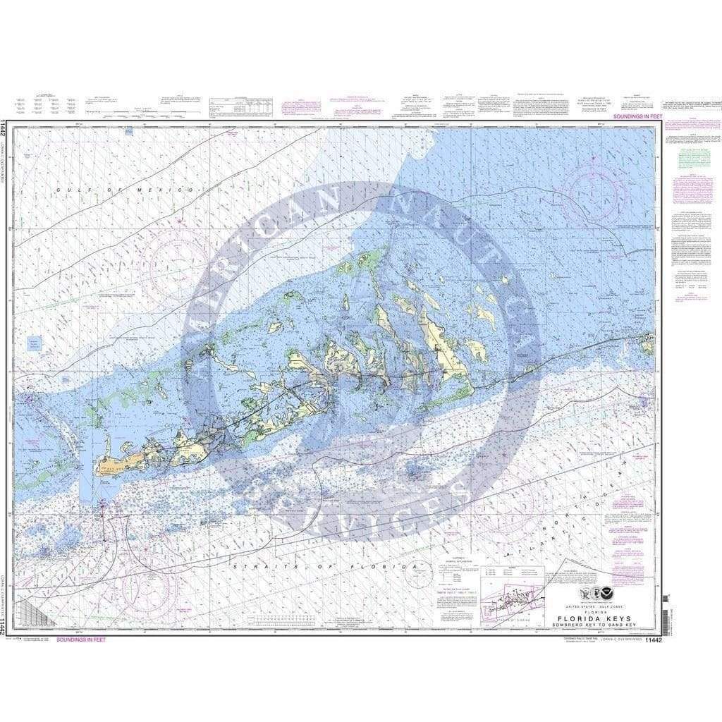 NOAA Nautical Chart 11442: Florida Keys Sombrero Key to Sand Key