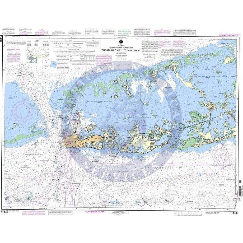 NOAA Nautical Chart 11446 Intracoastal Waterway Sugarloaf Key To Key