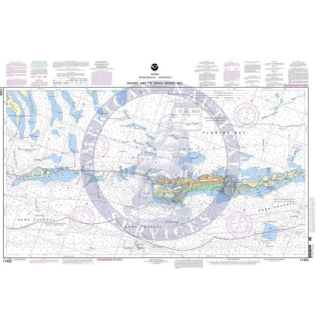 NOAA Nautical Chart 11453: Florida Keys Grassy Key to Bahia Honda Key ...