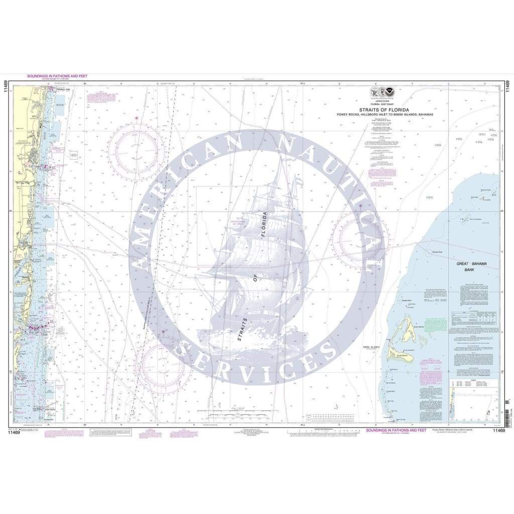 NOAA Nautical Chart 11469: Straits of Florida Fowey Rocks, Hillsboro Inlet to Bimini Islands, Bahamas