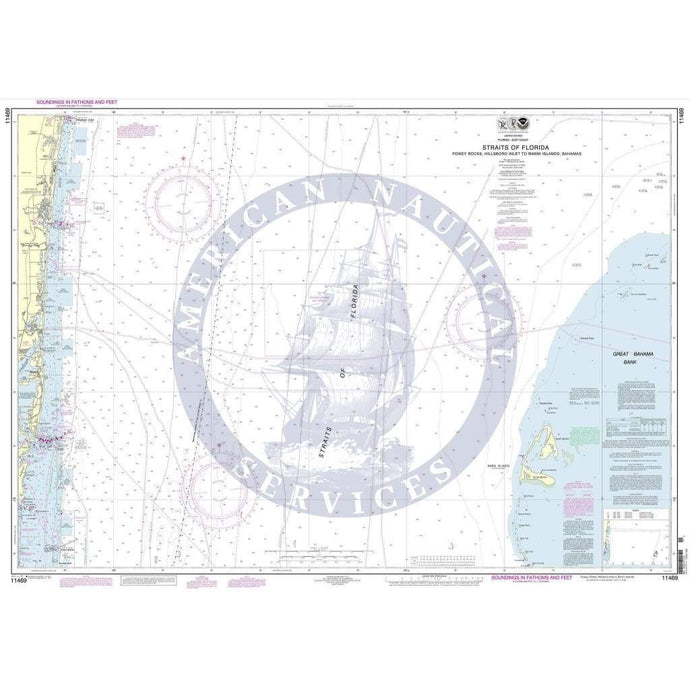 NOAA Nautical Chart 11469: Straits of Florida Fowey Rocks, Hillsboro Inlet to Bimini Islands, Bahamas