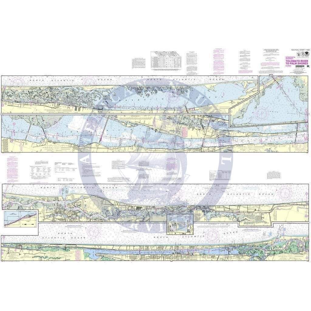 NOAA Nautical Chart 11485: Intracoastal Waterway Tolmato River to Palm Shores