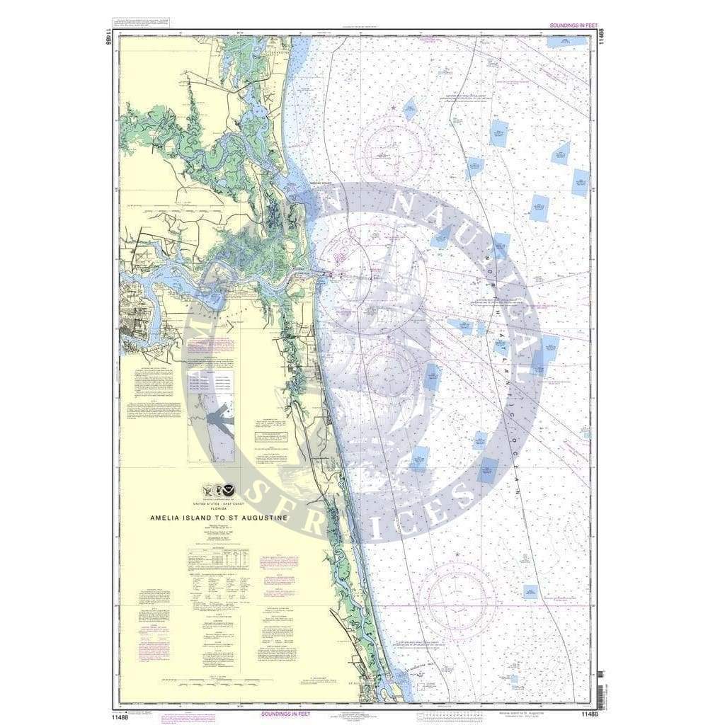 NOAA Nautical Chart 11488: Amelia Island to St. Augustine