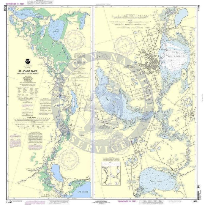 NOAA Nautical Chart 11498: St. Johns River Lake Dexter to Lake Harney
