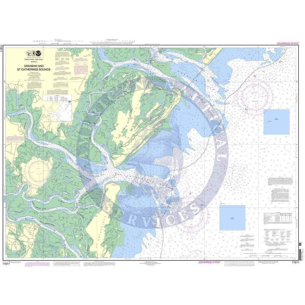NOAA Nautical Chart 11511: Ossabaw and St. Catherines Sounds