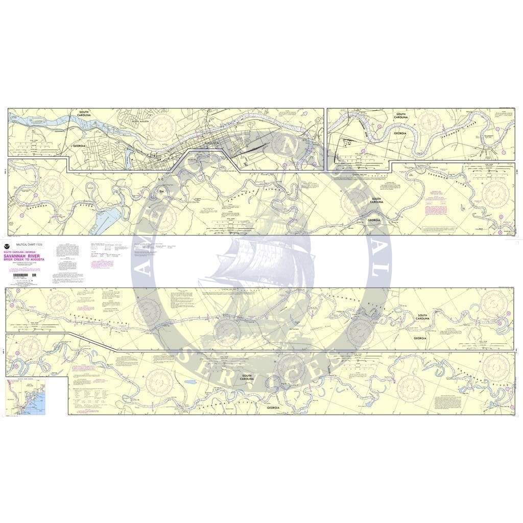 NOAA Nautical Chart 11515: Savannah River Brier Creek to Augusta