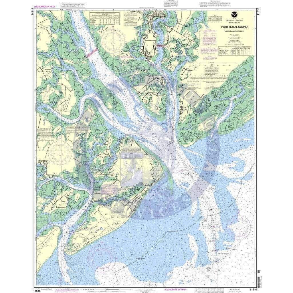 NOAA Nautical Chart 11516: Port Royal Sound and Inland Passages ...