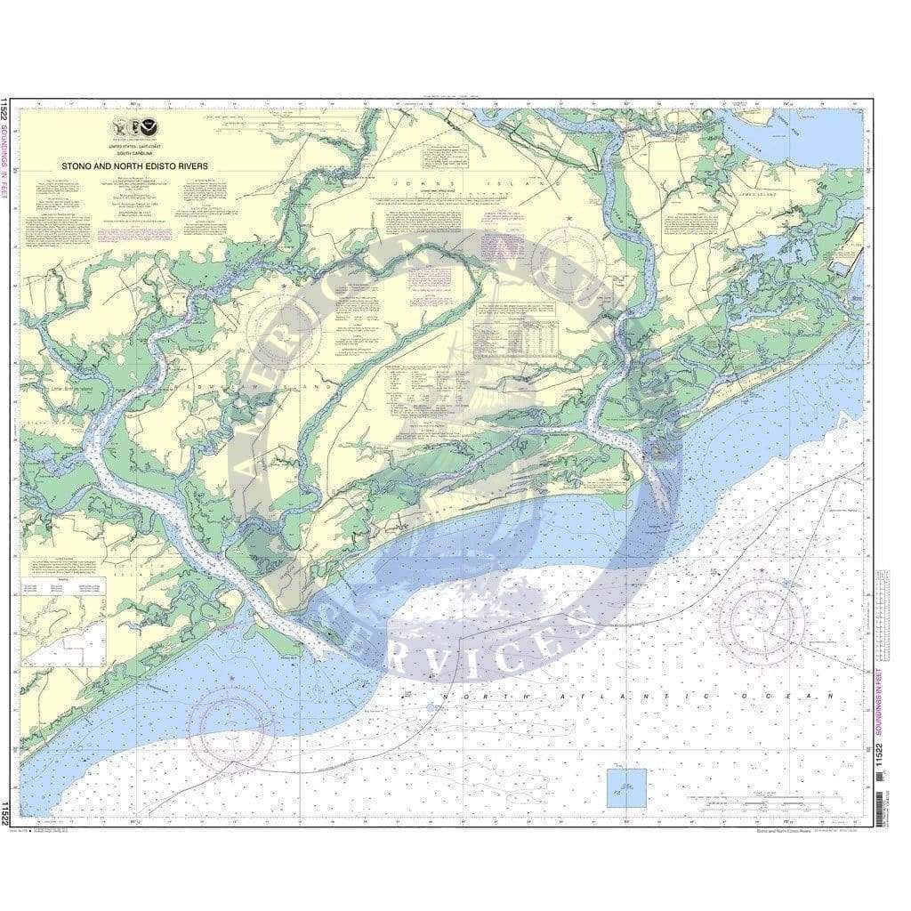 NOAA Nautical Chart 11522: Stono and North Edisto Rivers