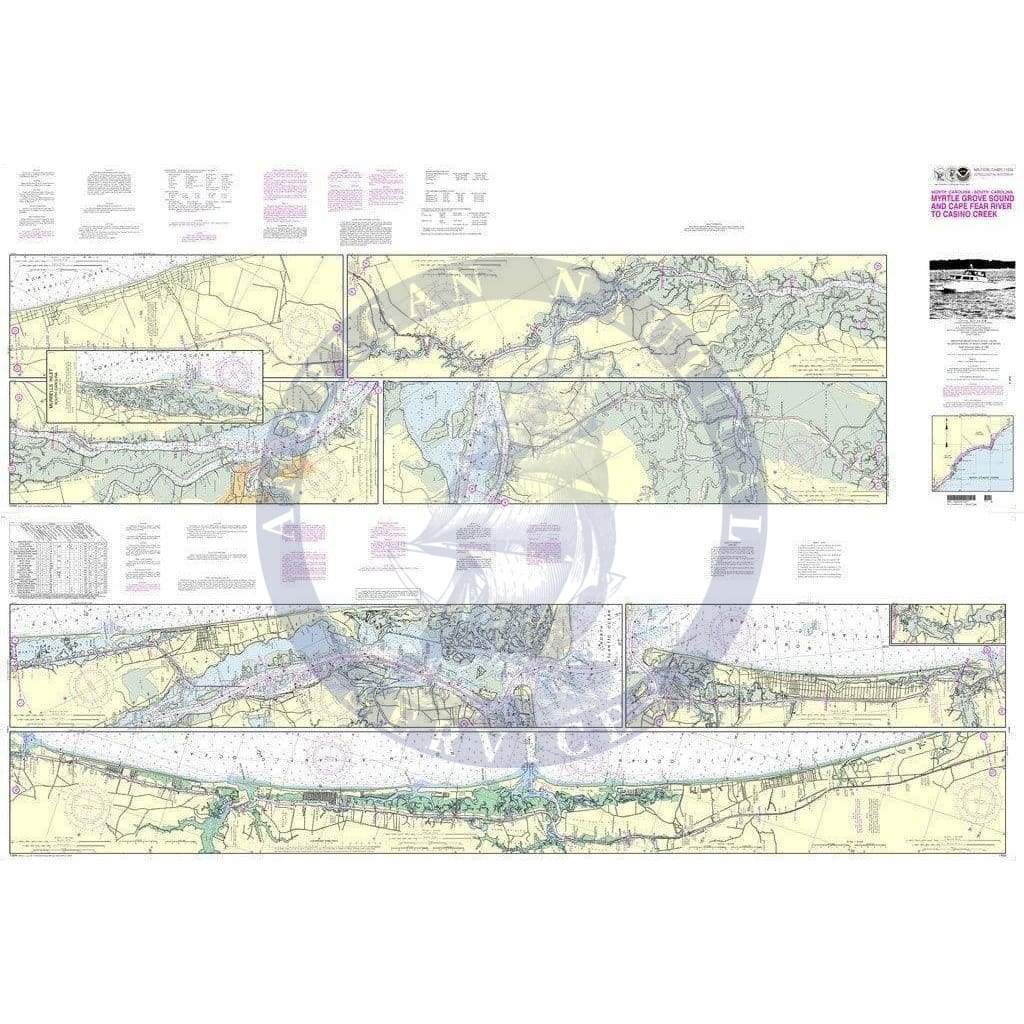 NOAA Nautical Chart 11534: Intracoastal Waterway Myrtle Grove Sound and Cape Fear River to Casino Creek