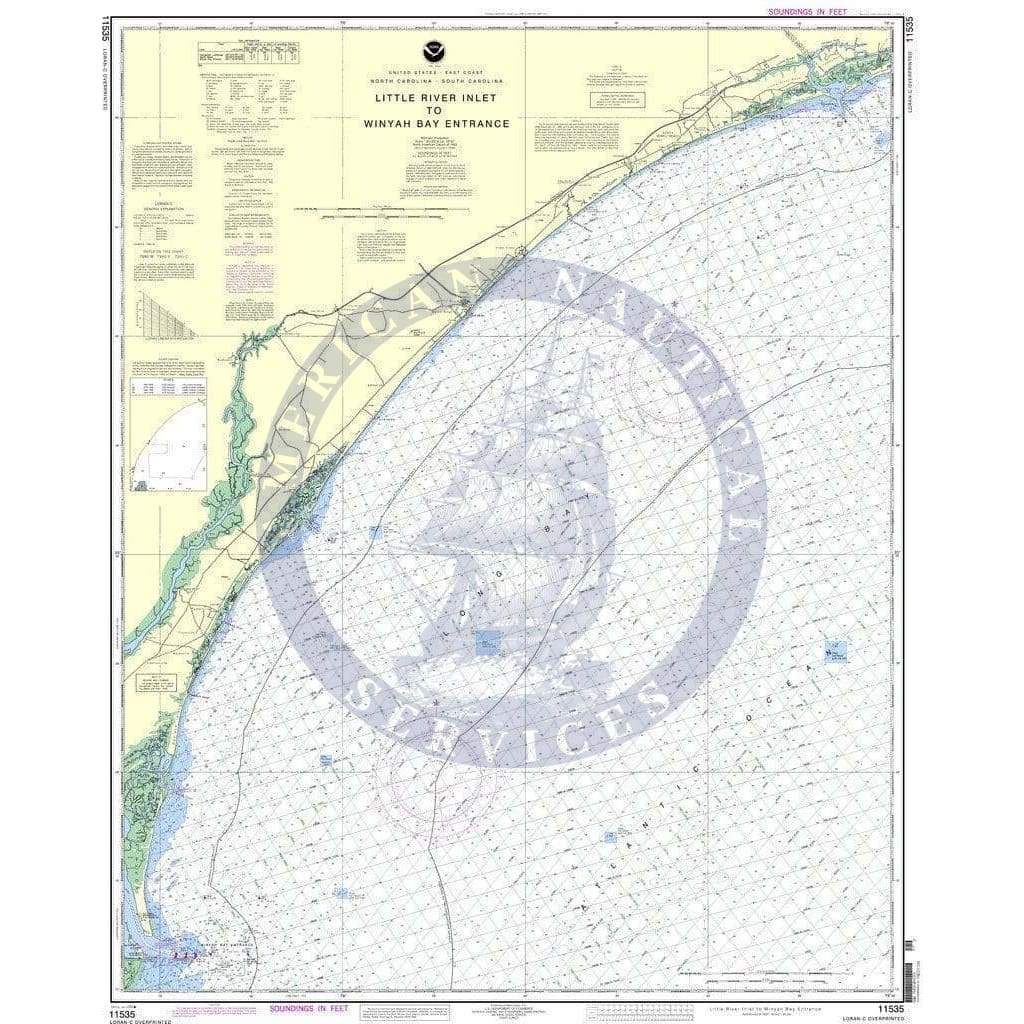NOAA Nautical Chart 11535 Little River lnlet to Winyah Bay Entrance