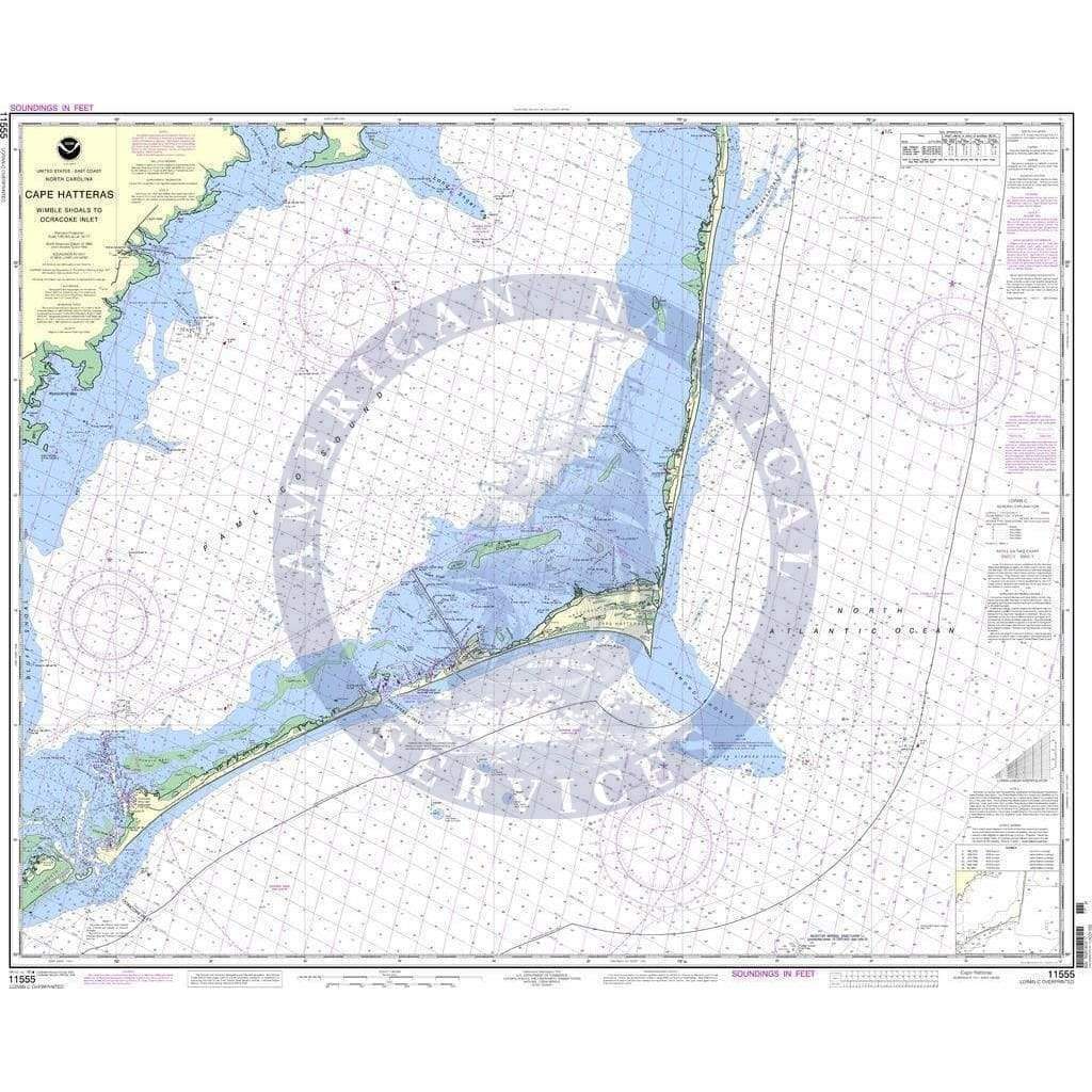 NOAA Nautical Chart 11555: Cape Hatteras-Wimble Shools to Ocracoke Inlet