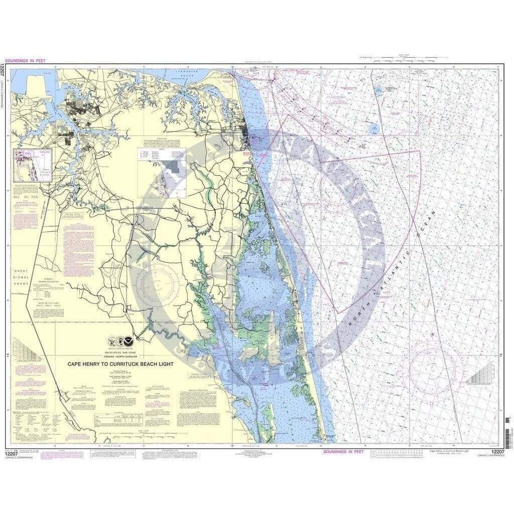 NOAA Nautical Chart 12207: Cape Henry to Currituck Beach Light