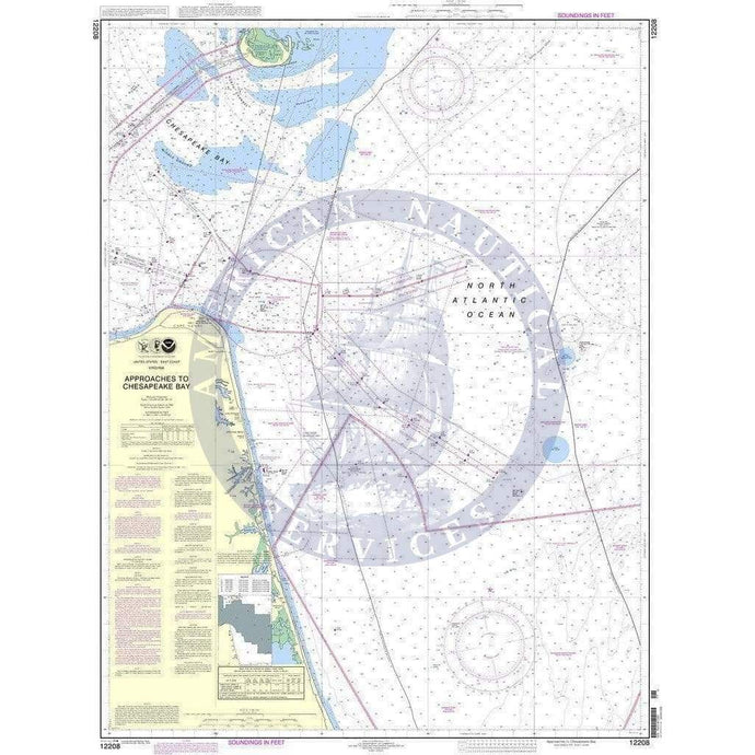 NOAA Nautical Chart 12208: Approaches to Chesapeake Bay