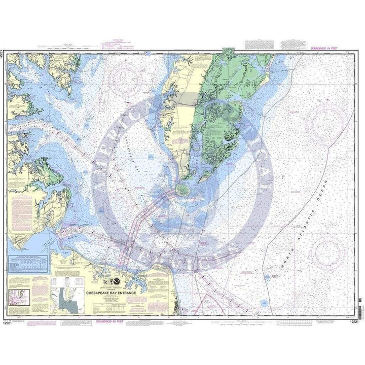 NOAA Chart 12221: Chesapeake Bay Entrance - Amnautical