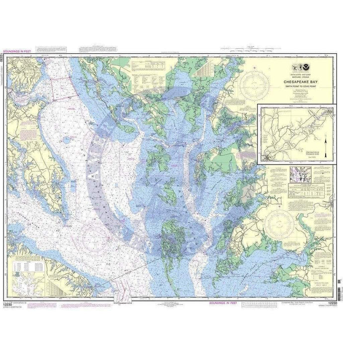 NOAA Nautical Chart 12230: Chesapeake Bay Smith Point to Cove Point