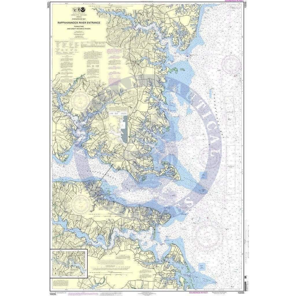 NOAA Nautical Chart 12235 Chesapeake Bay Rappahannock River Entrance