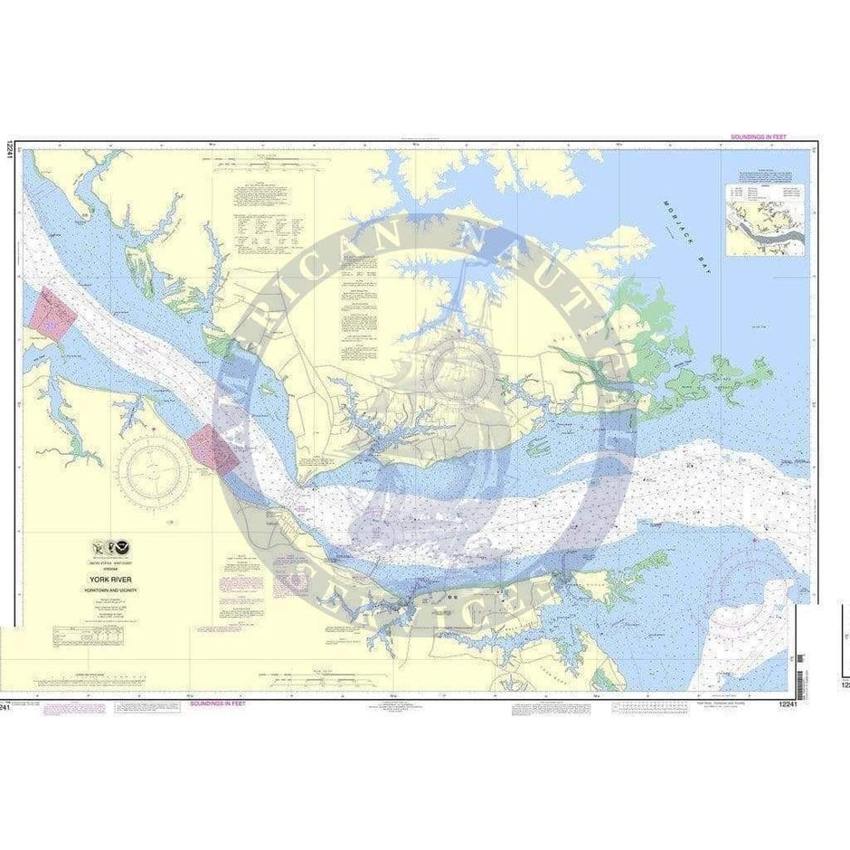 NOAA Nautical Chart 12241 York River Yorktown and Vicinity Yorktown